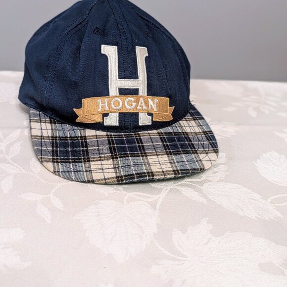 VTG Ben Hogan Blue Plaid Golf Hat Cap Adjustable Leather Strap USA Retro - Picture 2 of 7